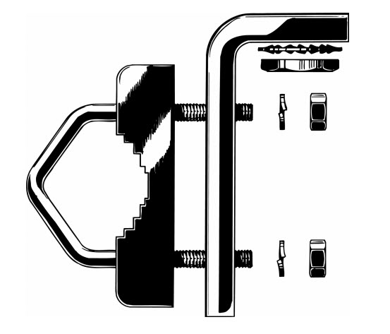 Explosieve tekening van een hangslot met onderdelen.