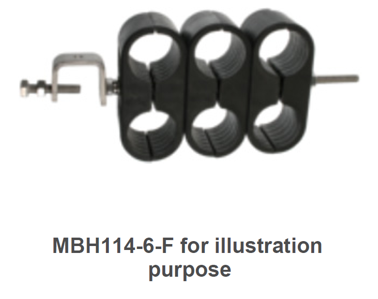 Collier de serrage en métal à trois boucles et support à vis.