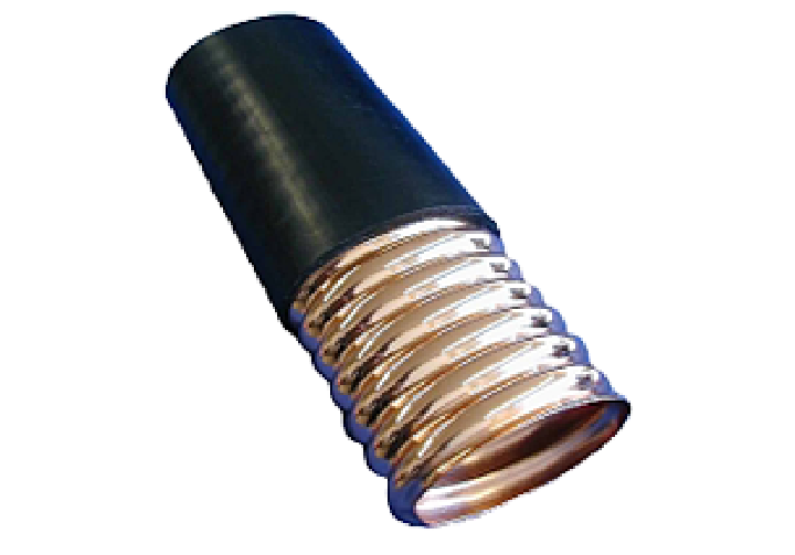 Met rubber beklede stalen schroefhuls.