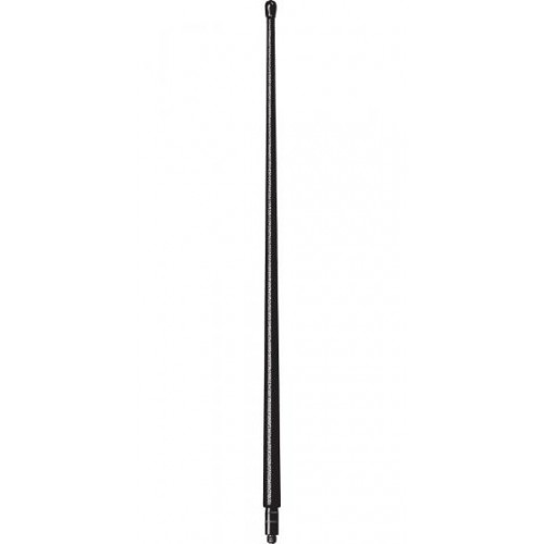 Zwarte antenne, verticaal gericht met glad ontwerp.