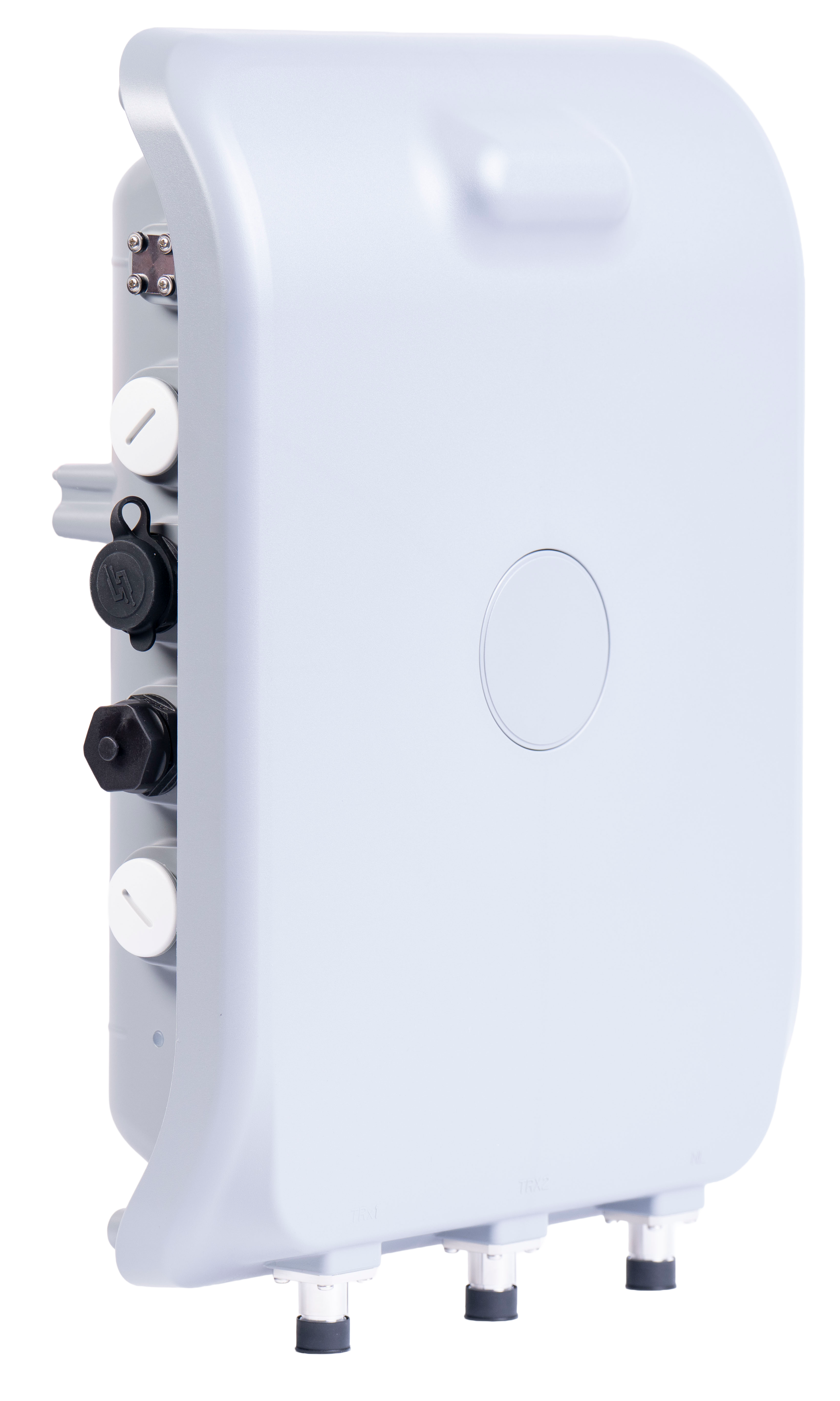 Electronic device with side connectors.
