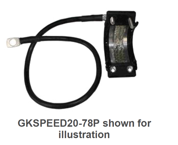Composant électrique avec câble et deux bornes.