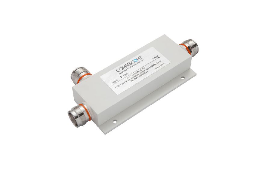 Elektronisch apparaat met twee aansluitingen aan de uiteinden, rechthoekig.