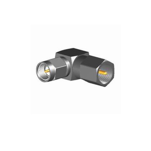 L-vormige metalen coaxiale T-adapter.