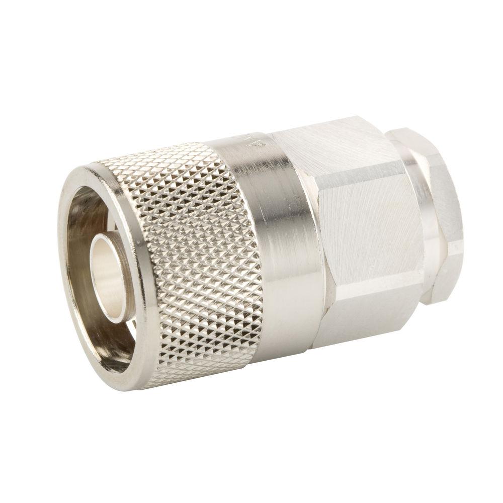 Metalen connector met gekarteld oppervlak, cilindrisch.