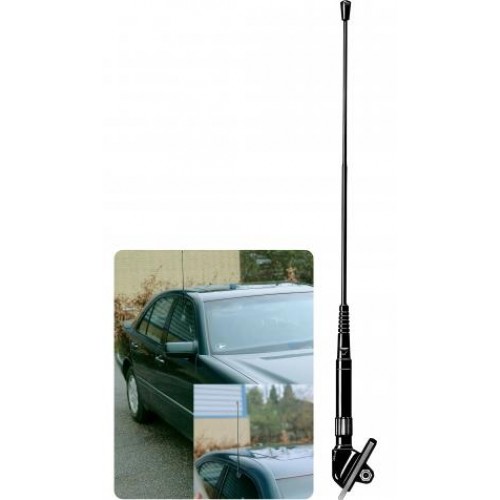 Car antenna with an inset of a vehicle.