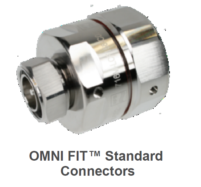 Metallic connector, OMNI FIT standard, shiny silver.