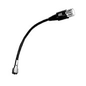 Zwart audiokabel met XLR- en jackstekkers.