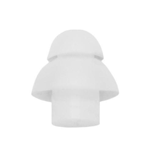 Witte plastic kap met paddenstoelvorm.