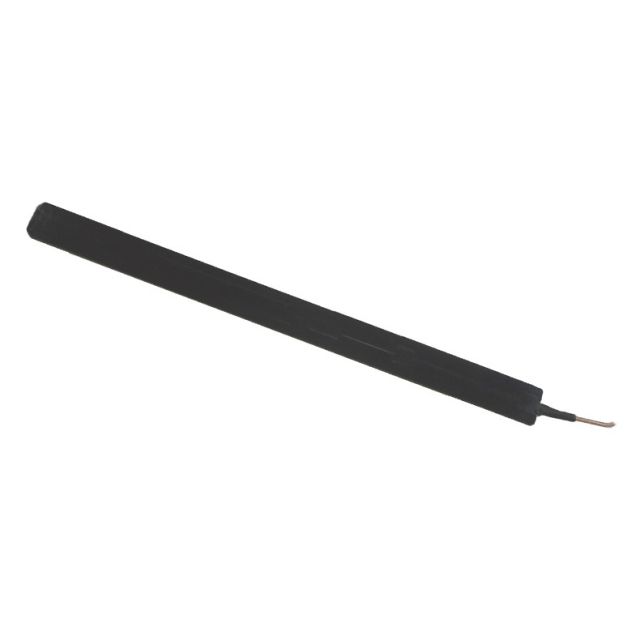 Long black stick with rounded corners and a thin wire end.