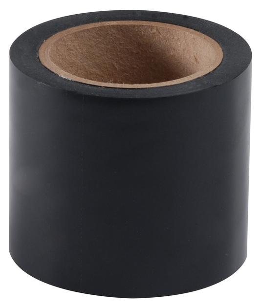 7000-00751716_com_01.jpg Rol zwarte tape, cilindervorm, centrale kartonnen kern.