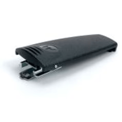 Levier de serrage pliable noir en métal et plastique.