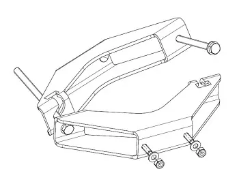 H+S mastklem voor buizen 210-380 mm, voor windbelastingscategorie L, M en H Technische tekening van een klem met schroeven.