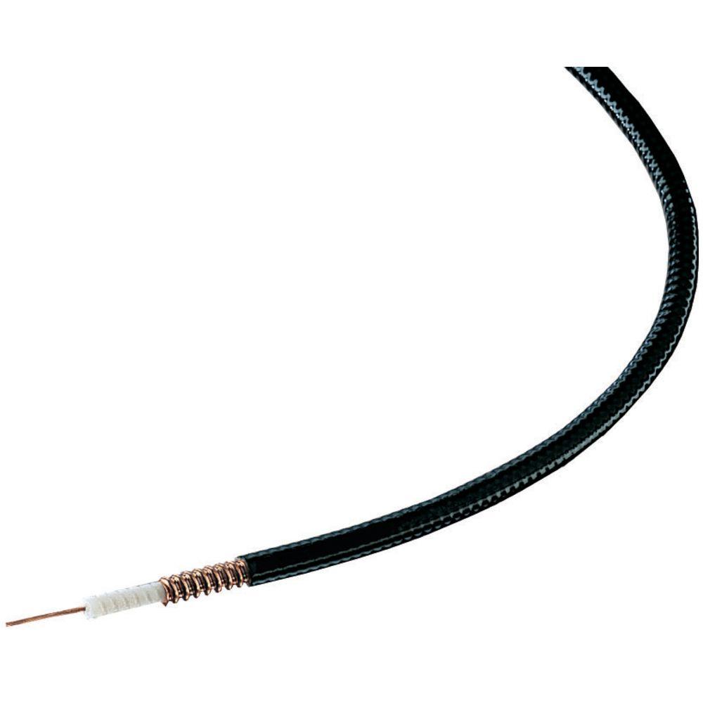 Coaxkabel met zwarte mantel en koperen spoel