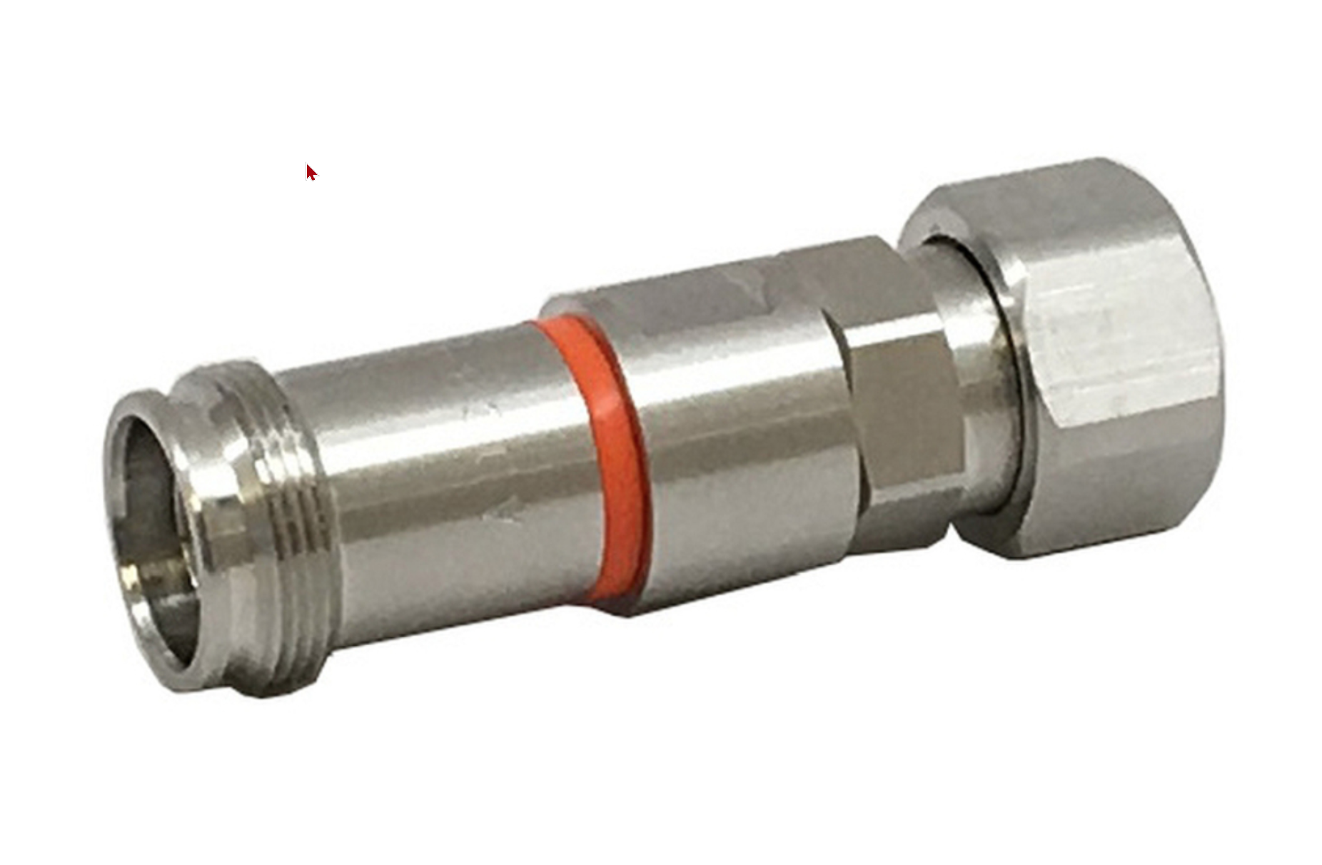 Metalen connector met rode afdichtring