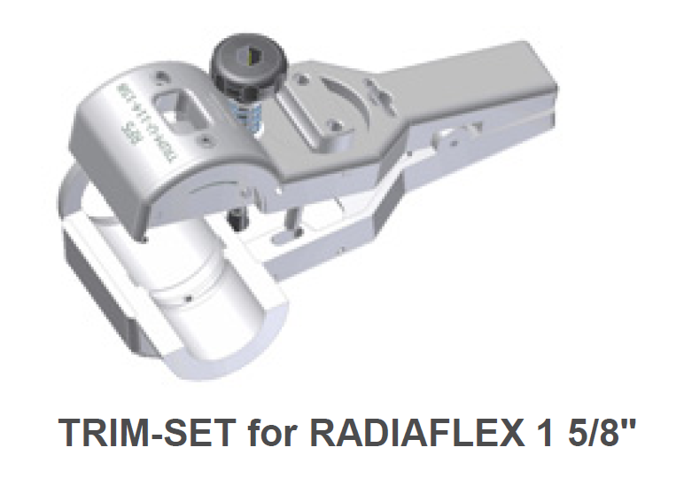 TRIM-Set pour RADIAFLEX 1 5/8 pouces, pièce en métal gris.
