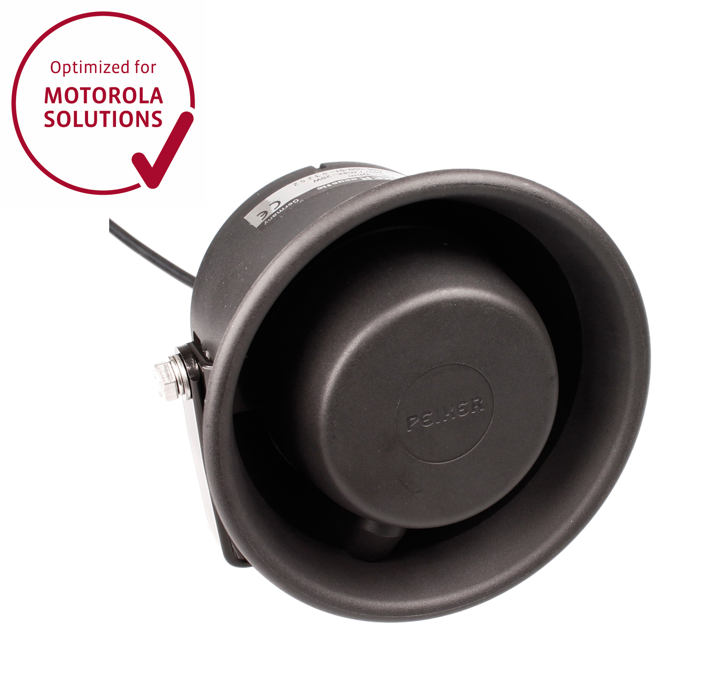 Luidspreker met ronde behuizing, geoptimaliseerd voor Motorola Solutions.