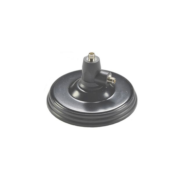 Zwarte magnetische houder met coaxiale connector bovenop