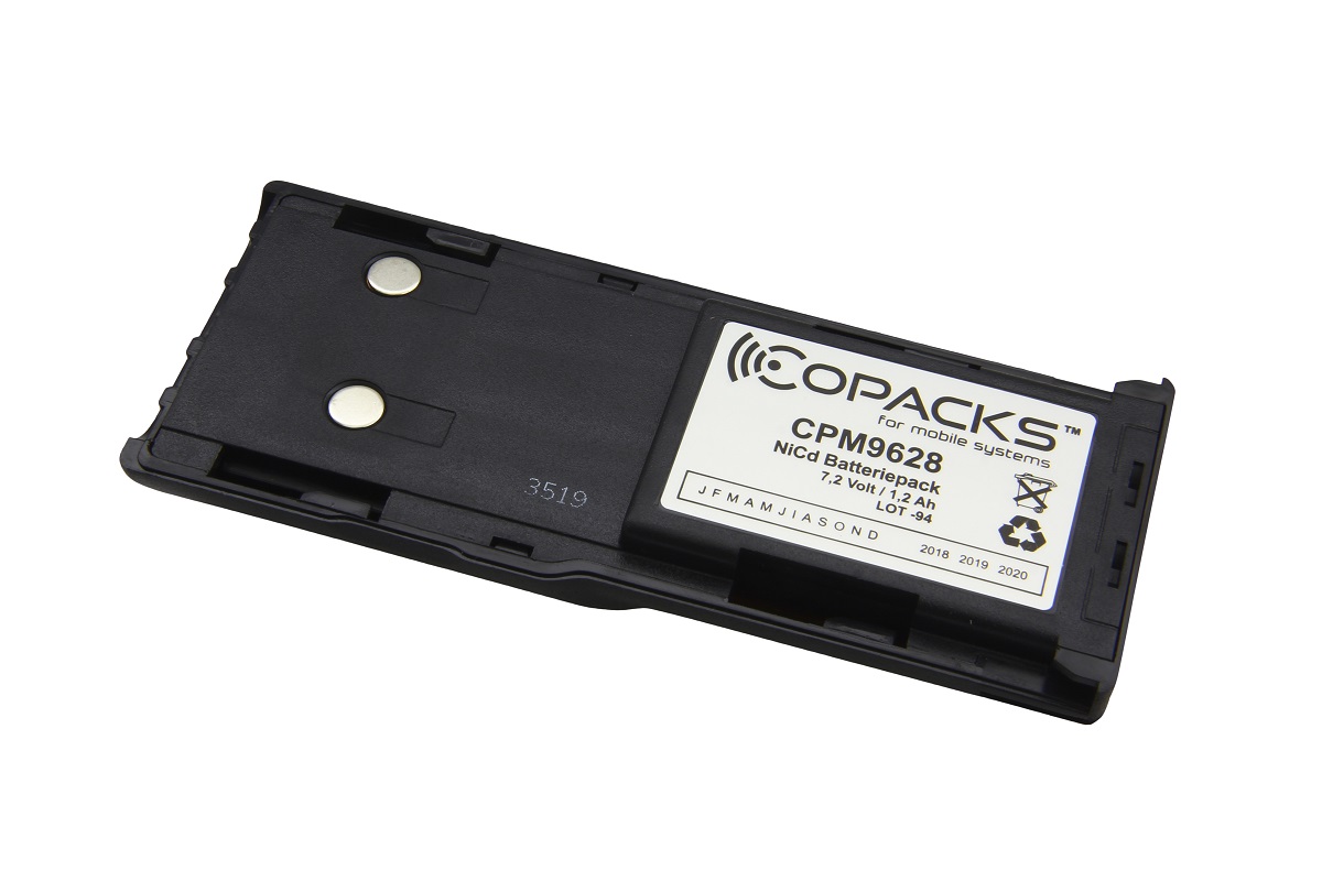 Zwarte NiCd batterijpakk 7,2V 1,2Ah model CPM9628.