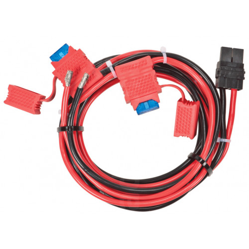 Rood en zwart kabelbundel met meerdere connectors