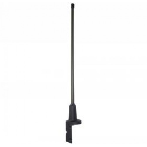 Lange zwarte antenne met verstelbare basis.