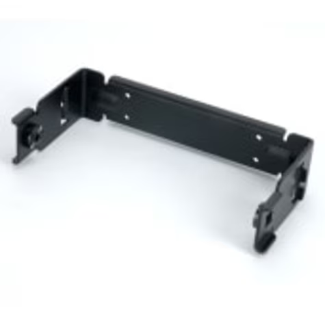 Black metal bracket with side fastenings.