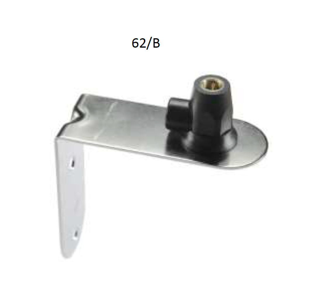 Équerre métallique avec capuchon noir en plastique, modèle 62/B.