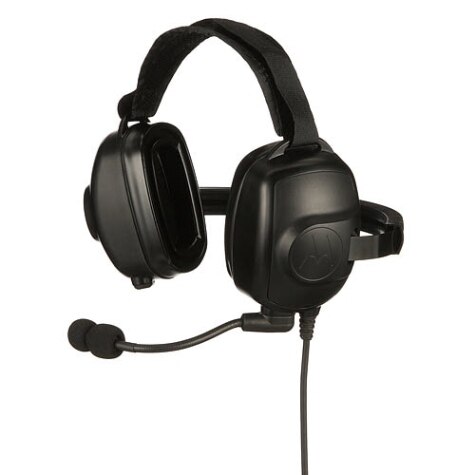 Zwarte headset met microfoon en kabel