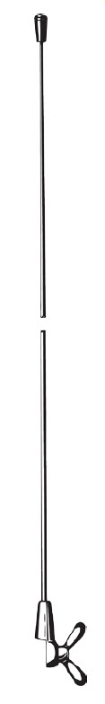 7000-00545900_pro_01.jpg Lange zwarte microfoonstandaard met verstelbare klem onderaan.