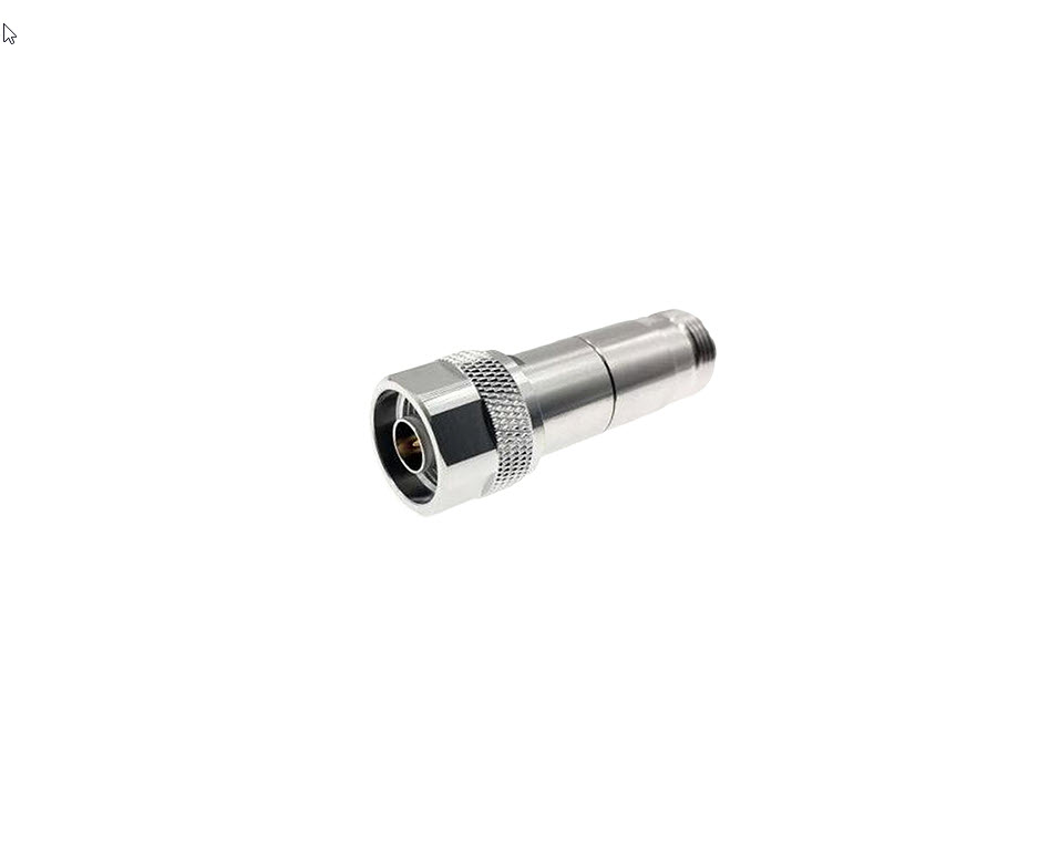Metalen adapter met geribbelde ring en een aansluitzijde