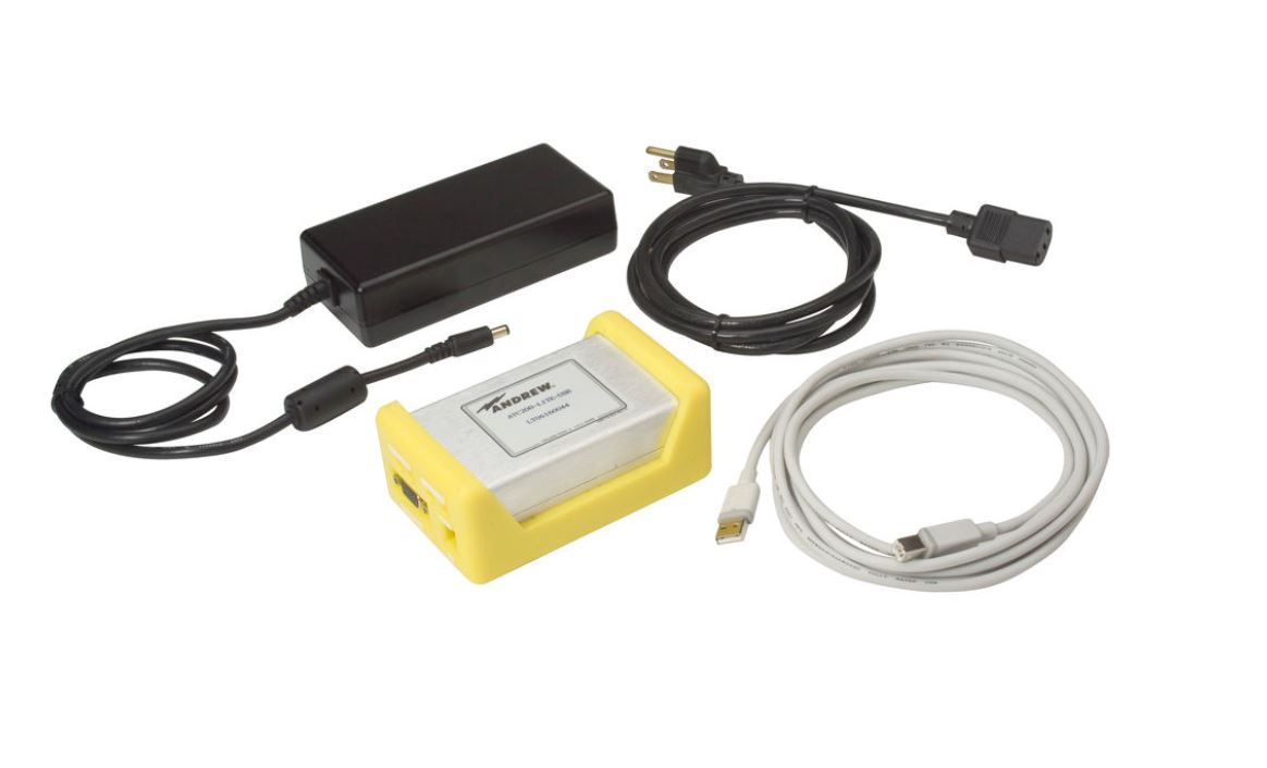 Electronic unit with cables and adapter.
