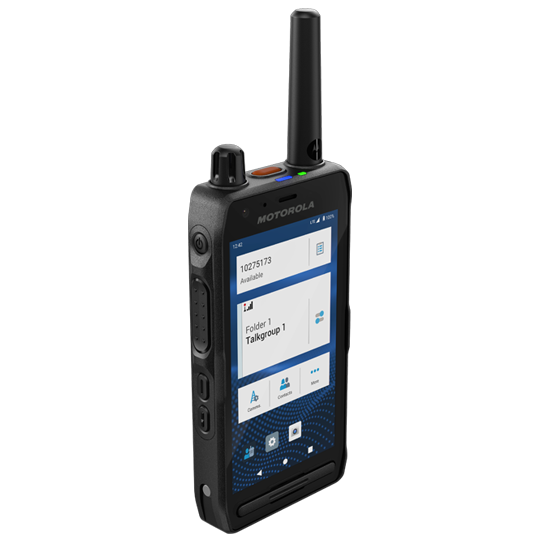 Digital radio with display and antenna.