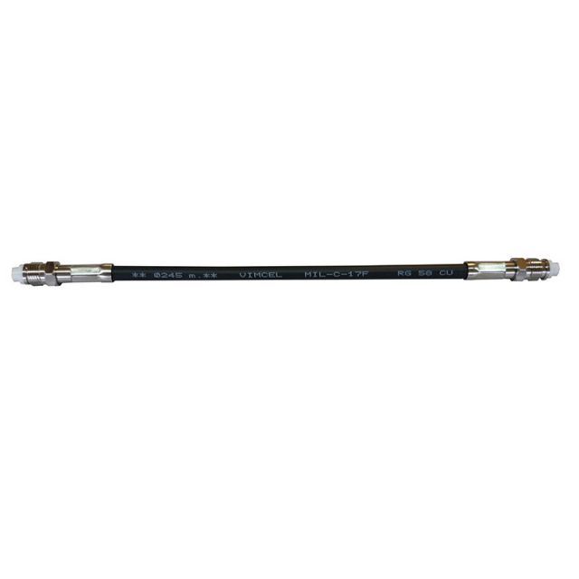 7000-00713000_vim_01.jpg Zwart coaxkabel met metalen aansluitingen aan beide uiteinden.