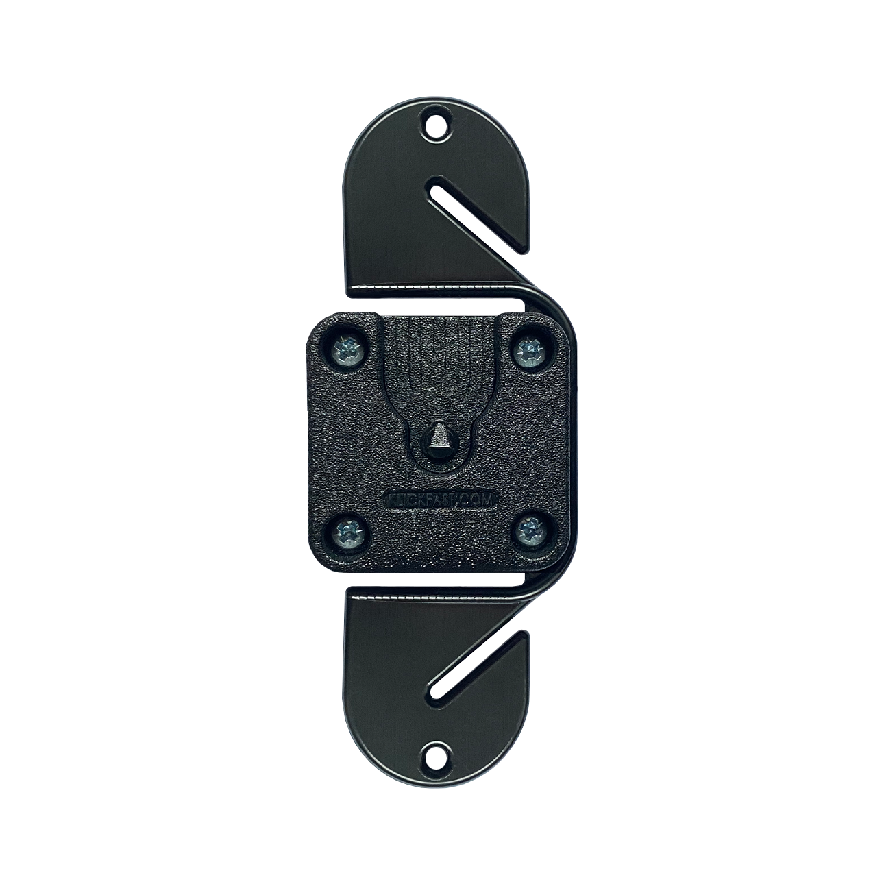 Black metal safety belt or rope cutter with a hook.