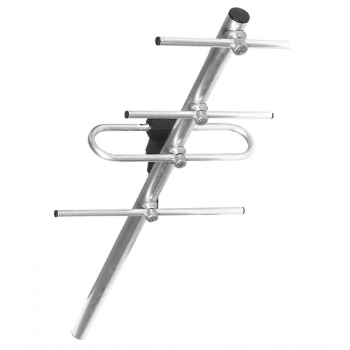 Antenne de télévision métallique avec plusieurs éléments pour amplifier le signal.