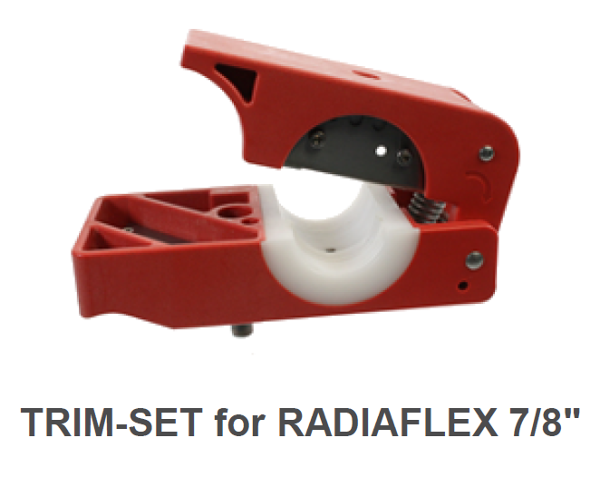 Red cutting tool for RADIAFLEX 7/8 inch cables.