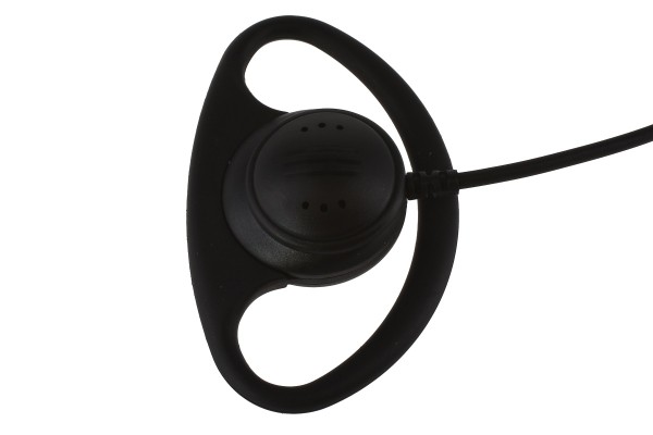 Black round earpiece headset