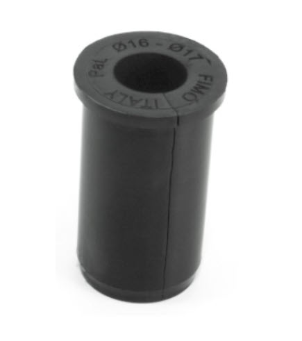 Black rubber damper, top labelled: Ø16-Ø17, Fil10, Italy.