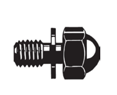 Schéma d'une valve à mamelon avec vis filetée.