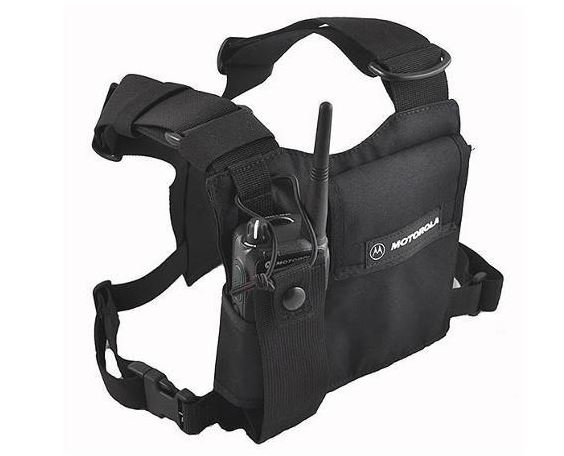7000-00748568-_mot_01.jpg Zwart radioholster met schouderbanden.