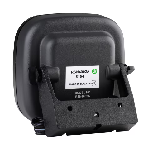Black speaker RSN4002A, label shows model number, origin Malaysia.