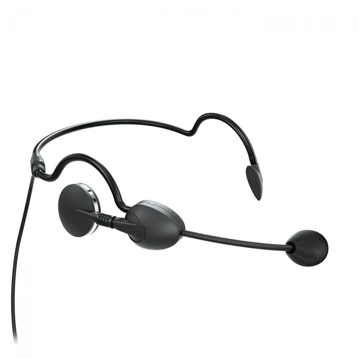 Zwart headset met verstelbare microfoonarm