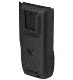 Black, rectangular plastic battery case with top connector.