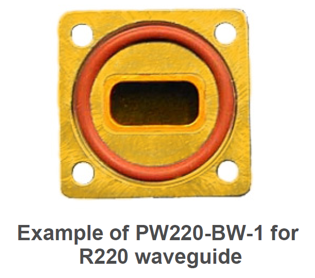 PW220-BW-1 pour guide d'onde R220, plaque métallique rectangulaire avec trou