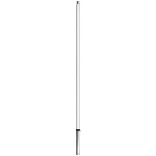 Witte antenne met een smalle donkere ring aan de basis.