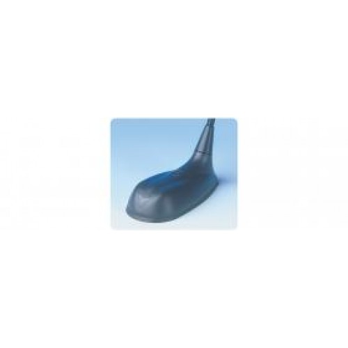 7000-00529000_pro_01.jpg Zwarte auto-dakantenne met korte mast op blauwe achtergrond.