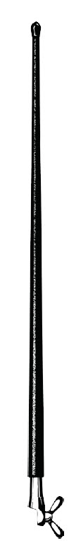 Longue cravache noire de dressage avec dragonne.