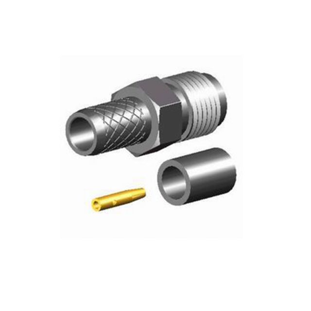 Metal technical connector with three parts