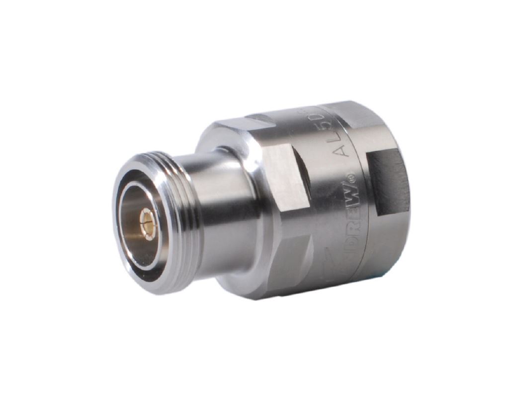 Metalen coaxiale connector met schroefdraad en isolator.