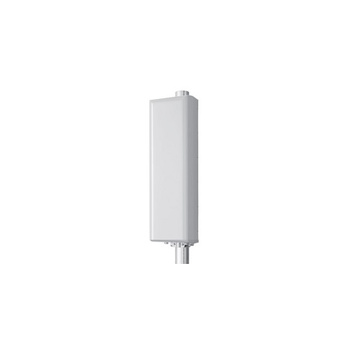 Rectangular, white cylindrical antenna with vertical mounting.